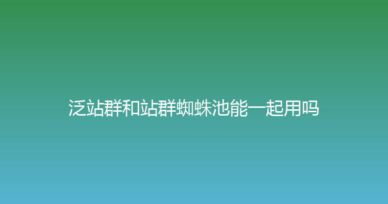 泛站群和站群蜘蛛池能一起用吗 封面图
