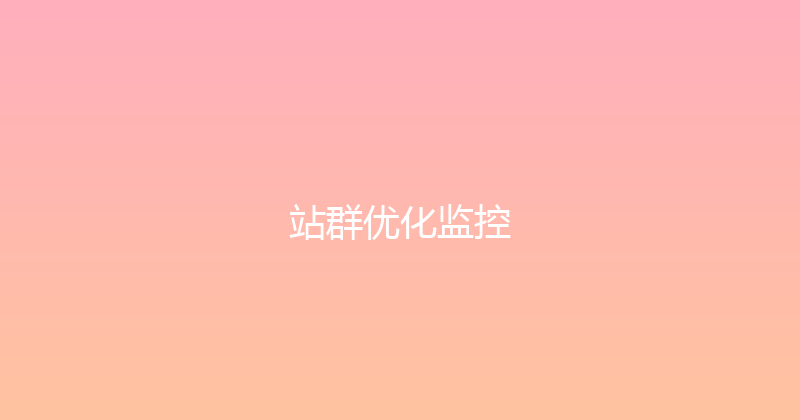 站群优化监控 封面图