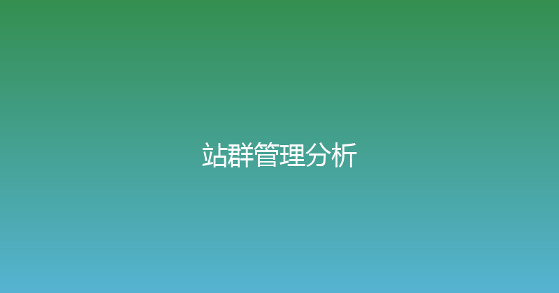 站群管理分析 封面图