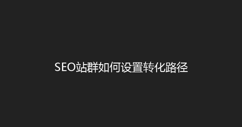 SEO站群如何设置转化路径 封面图